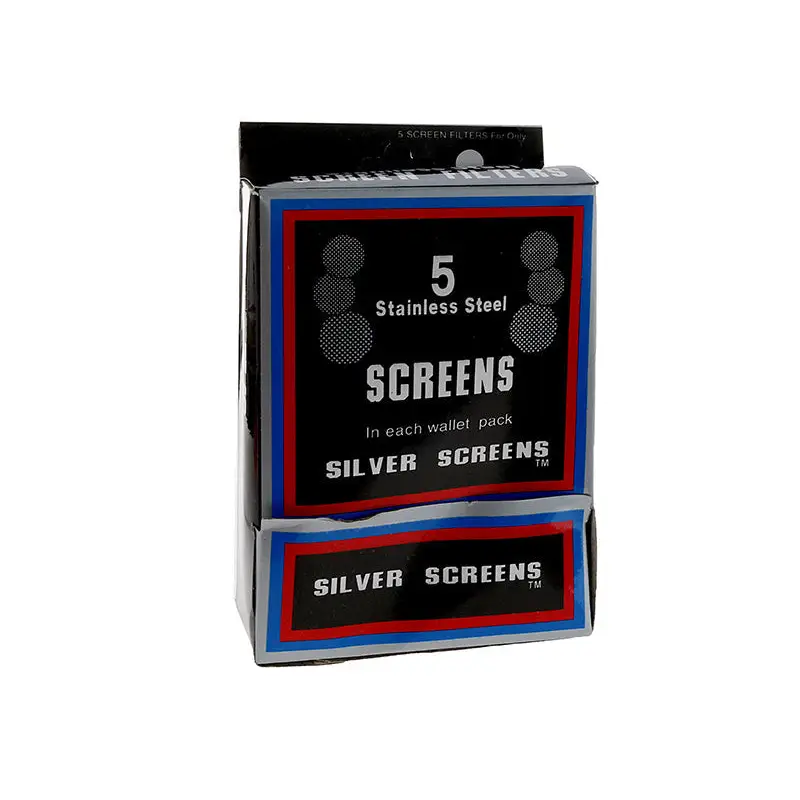 Siebe 15mm 5 Stück Sieb in schwarz-rot-blau Verpackung für Headshop